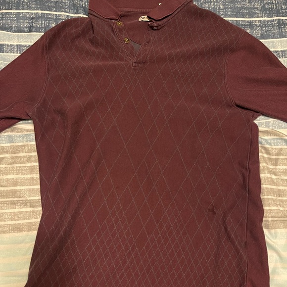Haggar Maroon Long-Sleeve Polo - Picture 4 of 6